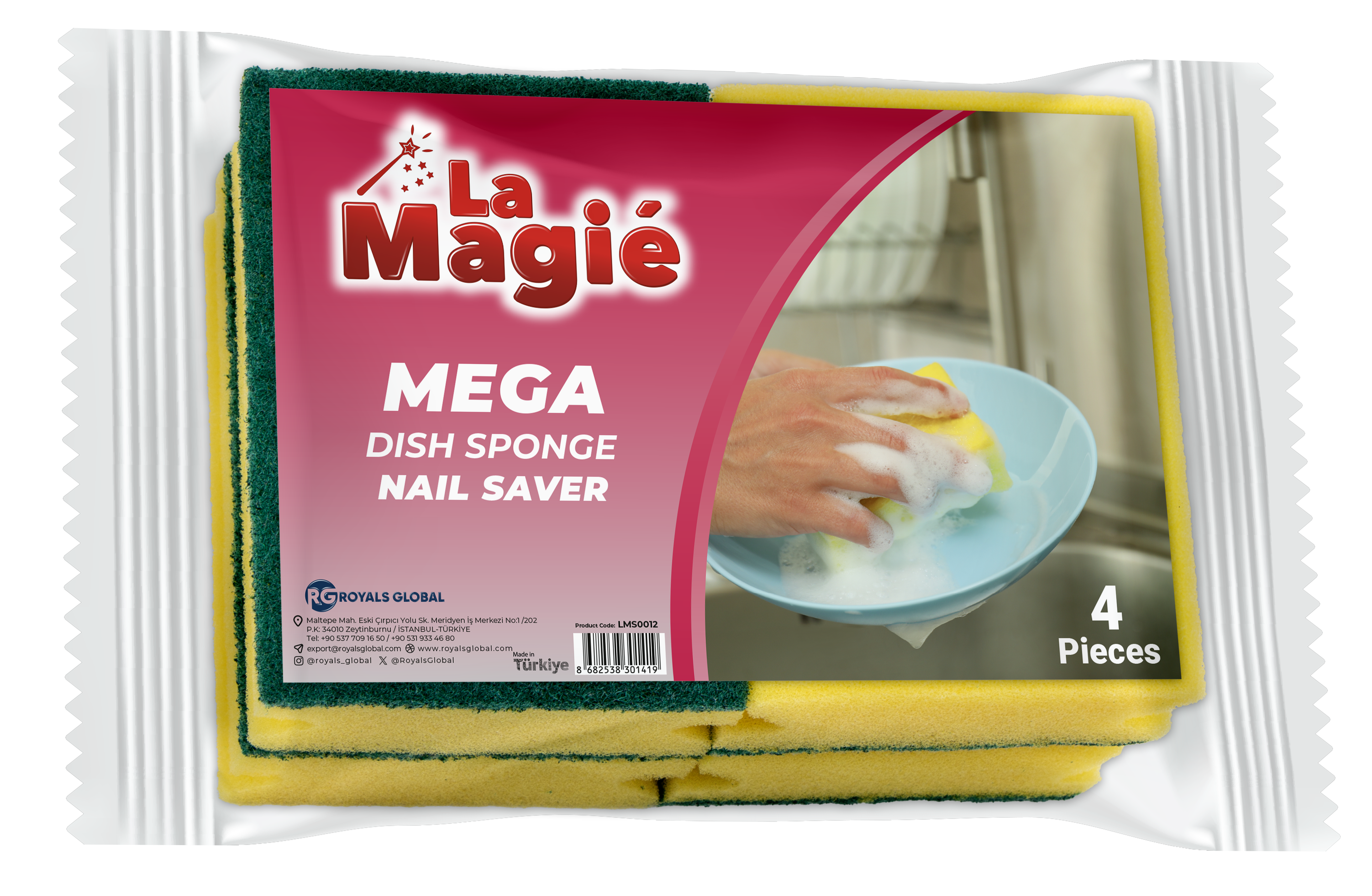LA MAGIÉ MEGA NAIL SAVER DISH SPONGES 2 PCS